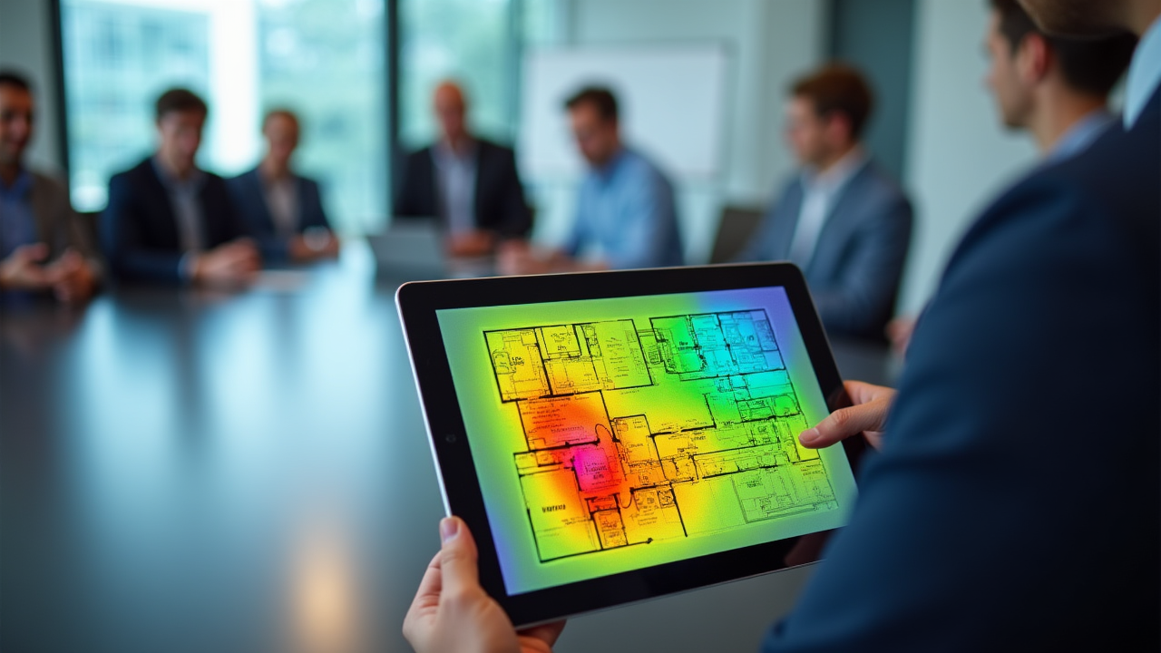 Mapa de intensidad de señal en un edificio